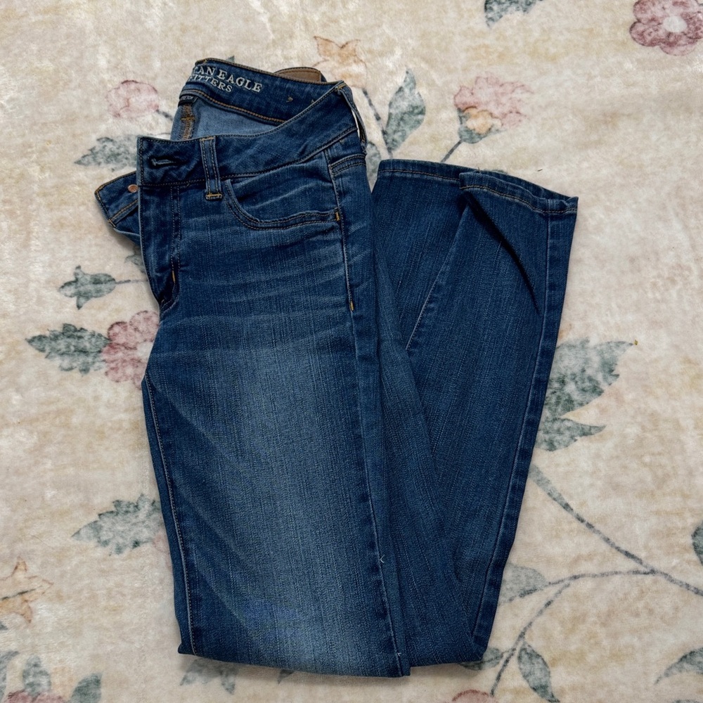 American Eagle Outfitters Women's Dark Blue Skinny Jeans